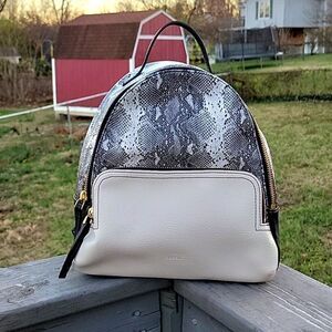 Fossil Felicity Python snake print backpack